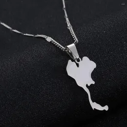 Pendant Necklaces Stainless Steel The Kingdom Of Thailand Map Fashion Jewelry