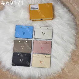 Genuine Leather Card Holder Designer Wallet For Women Classic Letter Print Credit Cards Wallets Coin Purse Fashion Lady Cardholder