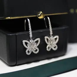 Grafe Earrings Designer for Woman Gold Gold Plated 18K Butterfly Full Diamond Earring 925 Silver 공식 복제품 브랜드 디자이너 여자 친구를위한 선물 014