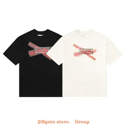 デザイナーファッション服メンズティーTシャツMM6マジラ半袖夏新しいレッドテープデジタル印刷ラウンドネックハイストリートカジュアルルーズメンズ女性のTシャツ