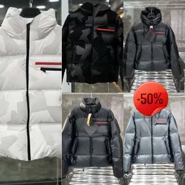 Big Off ~ Мужские толстовок толстовок мужчин Refnylon Down Down Jacket Zipper Pocket Winter Designer.