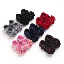 First Walkers Princess Shoes Cotton Baby Girl Moccasins Bow Soft Soled Non-slip Footwear Crib