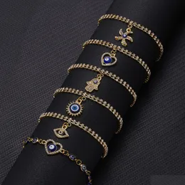 Charm Bracelets Voleaf Fashion Adjustable Tennis Chain Bracelet Women Hamsa Evil Eye Charm Jewellery For Femme Jewelry Vbr141 Drop Del Dhrng
