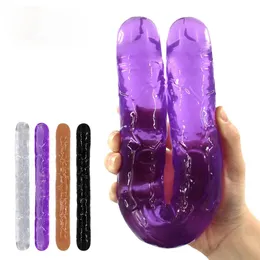 Majtki majtki podwójne dildo elastyczne miękkie gildo gildo gildo dla kobiet gej lesbijska pochwa anal podwójny zakończony Dong Artificial penis 231115