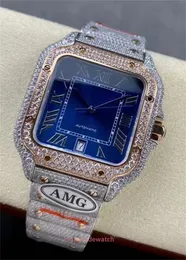 Zegarek męski AMG Importowany 904 Cage stal nierdzewna rozmiar 40 mm ultra-cienki stabilny 9015 Ruch szwajcarski proces wystrzelony stalowy ręce