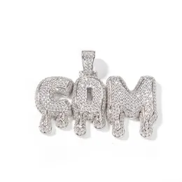 Colares de pingente Personalizado Letras de Personalidade Nome Pingentes Colares para Homens Hip Hop CZ Pedra Bling Iced Out Rapper Jóias Drop 231115