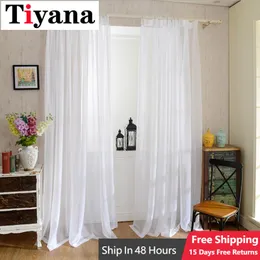 Curtain Europe Solid White Yarn Window Tulle s For Living Room Kitchen Modern Treatments Voile s Cortains 4 230414