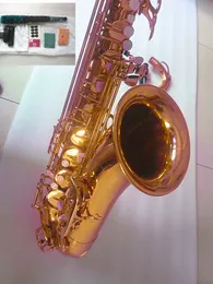 Profissional saxofone tenor T-902 bb alta qualidade latão ouro b instrumento de música plana com caso bocal