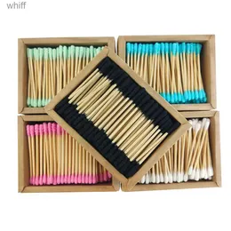 Cotton Swab 200PCS/Box Double Head Cotton Swab Bamboo Sticks Cotton Swab Disposable Buds Cotton For Beauty Makeup Nose Ears CleaningL231116