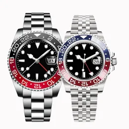 Męskie automatyczne mechaniczne ceramika Pepsi zegarki 41mm ze stali nierdzewnej Cola zegarki na rękę szafirowy zegarek luminous business casual montre de luxe klasyczne prezenty