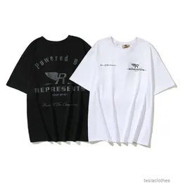 디자이너 패션 의류 럭셔리 티 Tshirts Crrespresentclo High Street Trendy 3D 엠보싱 문자 날개 빈티지 짧은 슬리브 티셔츠