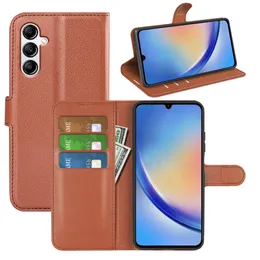 Lychee Leather Cases For Samsung Galaxy S23 S22 A24 A23 A14 A54 A13 A33 A53 A32 A12 Ultra Plus 4G 5G Phone Case Cover Fundas