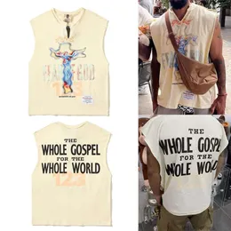 Designer roupas de moda luxo camisetas nevoeiros co br ed rrr123 carta graffiti colete high street casual relaxado verão americano respirável algodão querido homens