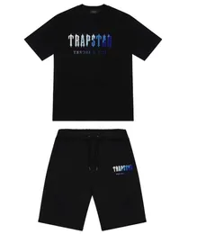 Męskie Trapstar T Shirt Short Rleeve Print Strój Chenille Black Cotton London Streetwear Classic Design 81ess