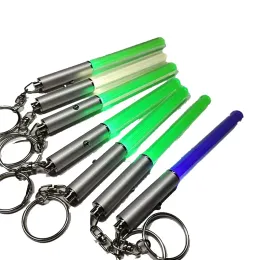 LED Flashlight Stick Keychain Mini Torch Aluminum Keychains Key Ring Durable Glow Pen Magic Wand Stick Lightsaber LED Light Stick 12 LL