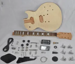 DIY Electric Guitar Zestaw Mahoniowe ciało z klonową klonową Top mahoniową szyję z podstrunkiem z drzewa różanego 22 prog