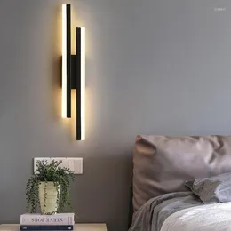 Wandleuchten Moderne einfache LED-Lampe Langer Lichtstreifen 65 cm 90-260 V Schlafzimmer Nacht Wohnzimmer Hintergrund El Dekorationsbeleuchtung