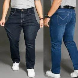 Herenjeans Grote maten 30-48 Heren Lente Zomer Herfst Mode Informeel Klassiek Slank Los Recht Stretch Lange denim broek Zwart Blauw