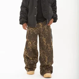 Jeans da uomo Y2k Streetwear Leopard Gamba larga Baggy per uomo e donna Pantalones Hombre Pantaloni cargo casual Pantaloni in denim oversize