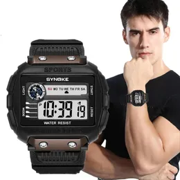 Zegarek zegarek zegarków dla mężczyzn w stylu 50m wodoodporne cyfrowe zegarki LED DATA Sport Montre Homme 9801