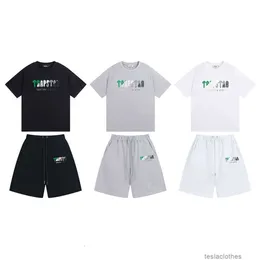 디자이너 패션 의류 럭셔리 티 Tshirts 새로운 패션 트랩 스타 레터드 캐주얼 스포츠웨어 티셔츠 세트 남자 여자 티셔츠 + 반바지 2 피스 세트