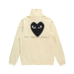 high quality Designer ovo hoodie Com Des Garcons Sweatshirt Mockneck Cdg Play Big Heart Hoodie Zip Up Beige Brand Essentialhoodies bapes hoodie 2 FIUR