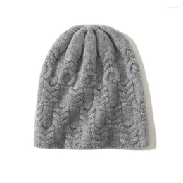 Береты из чистого кашемира, шапка, женская витая осенне-зимняя вязаная теплая защита ушей, универсальная в европейском стиле