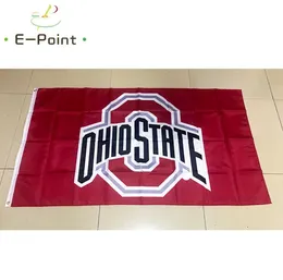 Ohio State Buckeyes-Flagge, 3 x 5 Fuß (90 x 150 cm), Polyester-Flaggen, Banner-Dekoration, fliegende Hausgarten-Flagge, festliche Geschenke 5457487