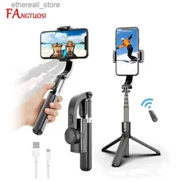 Stabilisatorer Fangtuosi 2024 Ny Bluetooth Handhållen Gimbal Stabilizer Mobiltelefon Selfie Stick Holder Justerbar för smartphone Live Q231116