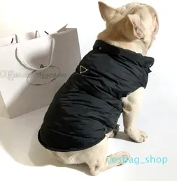 Designer-Hundekleidung für kaltes Wetter, winddichte Welpen-Winterjacke, wasserdichter Haustiermantel, warme Haustierweste mit Hüten für kleine, mittelgroße und große Hunde, Schwarz