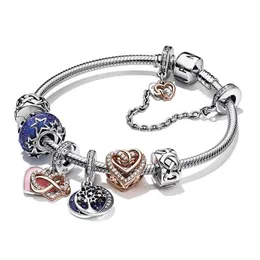 Najlepsza jakość 925 Sterling Srebrna bransoletka Pandor Charm Bracelets Luksusowa biżuteria Kobieta Podręcznik DIY Diamond Złota Boletka Projektanci Girl Lady Party Gift