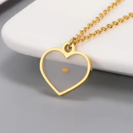 Pendant Necklaces Simple Heart Mustard Seed Jewelry Stainless Steel Link Chain Friendship Necklace Bridesmaid Gift Bijoux Femme Bff