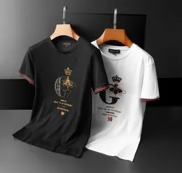 T-shirt da uomo T-shirt moda uomo Designer Europe Station 2023 T-shirt a maniche corte in cotone setoso estivo dei nuovi uomini Mezza manica ricamata con paillettes slim fit