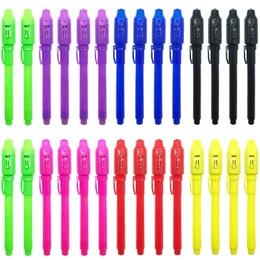 Textmarker 28 Stück Zeichenspielzeug 2 in 1 UV-Tinte Zauberstifte Graffiti Schwarzlicht Combo Kreatives Briefpapier Unsichtbarer Markierungsstift Partygeschenke 231116