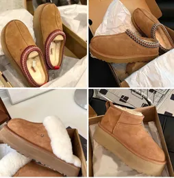 designer pluizige snowboots mini vrouwen winter ug australië tasman platform laars bont slipper enkel wollen schoenen schapenvacht leer casual buiten uggdee