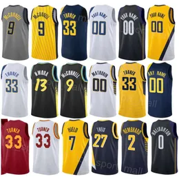 Print Men Women City Basketball 0 Tyrese Haliburton Jerseys 33 Myles Turner 2 Andrew Nembhard 9 TJ McConnell 13 Nwora 00 Bennedict Mathurin 23 Aaron Nesmith Earned