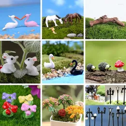 Decorative Figurines Figurine Plant Pot Garden Ornament Miniature Fairy Decor Flamingo Bird Street Light Lamp Mushroom Horse DIY