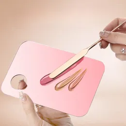 Pincéis de maquiagem 2 pçs / conjunto paleta acrílica com haste ferramentas misturadas nail art polonês placa de mistura fundação sombra rosa ouro