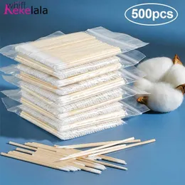 Pamuk Swab Kekelala 500pcs Toplu Satış Kirpik Uzatma için Mini Swabs Kirpik Kaldırma Araçları Mikroblading Makyaj Ahşap Pamuk Temizlik Fırçaları231116