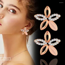 Серьги -грибы Sinleery Opal Flower Fashion Ювелирные изделия для женщин девушки розовое золото. Романтическая свадьба SSB