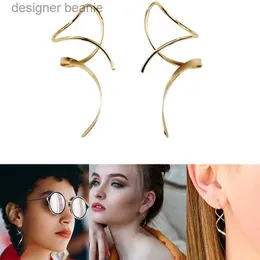 Charm Spiral Threader Earrings 14K Gold Hand Bent Dangle Earrings for Women Suitable Gift Giving Perfect for Birtay Party ChristmasL231116