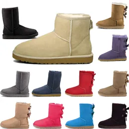 women's boots Designer Snow Ug Boots Australian Tasman Tazz Slippers Bailey Dune Winter fur Snow short women's sheepskin wool one piece Christmas boots