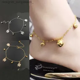 Fußkettchen Lucky Cr Bell Feet Chain Fußkettchen Bohemian Fußkettchen Frauen Schmuck Titan Stahl Fußkettchen Gold Farbe Fuß Schmuck Für FrauenL231116