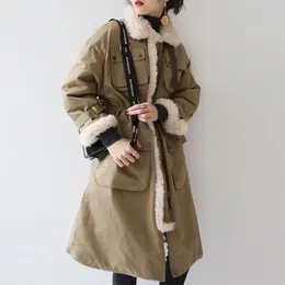 Pelliccia da donna Pelliccia sintetica Giacca invernale da donna parka agnello giacca spessa cappotti caldi da donna grande pelliccia Giacca in cotone allentato oversize donna cappotto lungo parka in cotone 231116