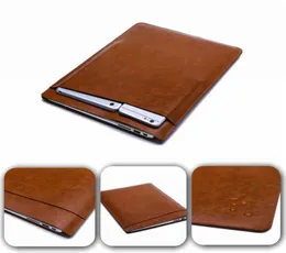 Custodia a manica Retina di lusso Custodia a doppio piano con tasca per borse per laptop Custodia protettiva in pelle PU per MacBook Air 11 12 13 15 pollici9517915