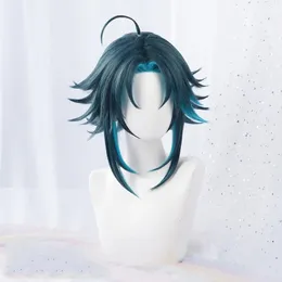 Parrucche Cosplay Genshin Impact Xiao capelli di ruolo sezione centrale cos accessori per capelli finti parrucca di ruolo 231116