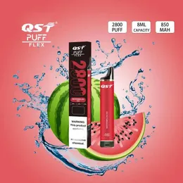 Puff Flex QST disposable device vape E Cigarette kits 0% 2% 5% 2800 puffs 8ML prefilled 25Colors VS Flow XXL Plus MAX DHL