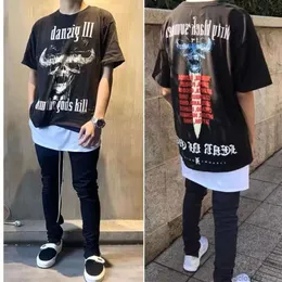 Tasarımcı moda giyim lüks tees tshirts sisler kısa kollu erkek co br ed vtg inek başı alt gevşek antika amerika cadde vintage eski tshirt kadın modaya uygun b