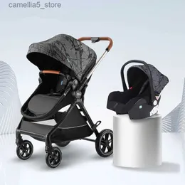 Carrinhos # 2023 Novo carrinho de bebê de luxo 3 em 1 / 2 em 1 multifuncional carrinho de bebê alta paisagem carrinho de bebê dobrável carrinho de bebê puchair q231116