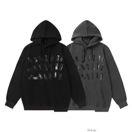 Sweatshirts Erkek Kadın Tasarımcısı Hoodies Moda Sokak Giysesi Margiela Stil MM6 Sonbahar Şerit Baskı Yüksek Sokak Gevşek Çift Kapşonlu Kazak Trendi